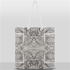 Monochrome Module Pattern Iv Full Print Rope Handle Tote (large) by kaleidomarblingart