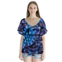 Dismembered Mandala V-Neck Flutter Sleeve Top View1