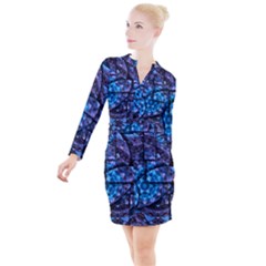 Dismembered Mandala Button Long Sleeve Dress by MRNStudios