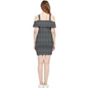 Iron Ornament Grid Pattern Shoulder Frill Bodycon Summer Dress View2