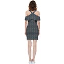 Iron Ornament Grid Pattern Shoulder Frill Bodycon Summer Dress View4