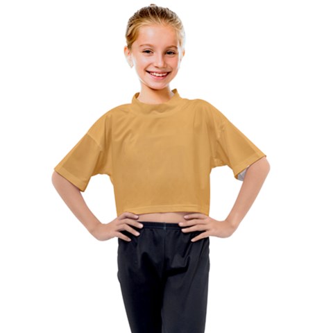 Bees Wax Orange Kids Mock Neck Tee by FabChoice