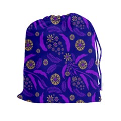 Folk Flowers Art Pattern Floral Abstract Surface Design  Seamless Pattern Drawstring Pouch (2xl) by Eskimos