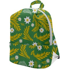 Folk Flowers Art Pattern Floral Abstract Surface Design  Seamless Pattern Zip Up Backpack by Eskimos