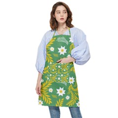 Folk Flowers Art Pattern Floral Abstract Surface Design  Seamless Pattern Pocket Apron by Eskimos