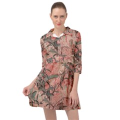 Botanic Grunge Motif Artwork Mini Skater Shirt Dress by dflcprintsclothing