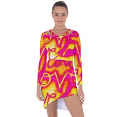 Pop Art Love Graffiti Asymmetric Cut-out Shift Dress by essentialimage365