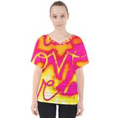 Pop Art Love Graffiti V-neck Dolman Drape Top by essentialimage365