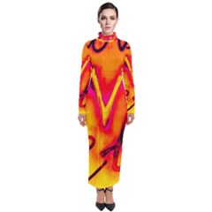  Graffiti Love Turtleneck Maxi Dress by essentialimage365