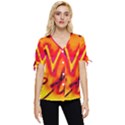  Graffiti Love Bow Sleeve Button Up Top View1