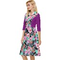 Flower Black Pink Classy Knee Length Dress View3
