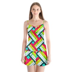 Pop Art Mosaic Satin Pajamas Set by essentialimage365