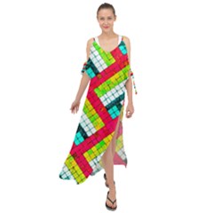Pop Art Mosaic Maxi Chiffon Cover Up Dress by essentialimage365