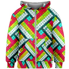 Pop Art Mosaic Kids  Zipper Hoodie Without Drawstring by essentialimage365