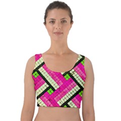 Pop Art Mosaic Velvet Crop Top by essentialimage365