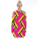 Pop Art Mosaic Velvet Long Sleeve Shoulder Cutout Dress View2