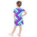 Pop Art Mosaic Kids  Short Sleeve Velvet Dress View2