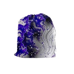 Fractal Lava Drawstring Pouch (large) by Sparkle