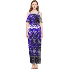 Fractal Lava Draped Sleeveless Chiffon Jumpsuit by Sparkle