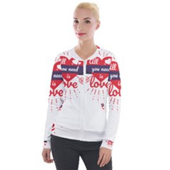 All You Need Is Love Velvet Zip Up Jacket by DinzDas