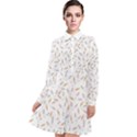Cute Bunnies and carrots pattern, light colored theme Long Sleeve Chiffon Shirt Dress View1