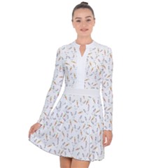 Cute Bunnies And Carrots Pattern, Light Colored Theme Long Sleeve Panel Dress by Casemiro