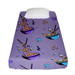 Japanese Ramen Sushi Noodles Rice Bowl Food Pattern Fitted Sheet (single Size) by DinzDas