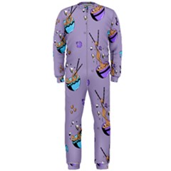 Japanese Ramen Sushi Noodles Rice Bowl Food Pattern Onepiece Jumpsuit (men)  by DinzDas
