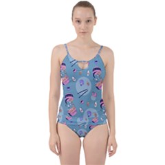 Japanese Ramen Sushi Noodles Rice Bowl Food Pattern 2 Cut Out Top Tankini Set by DinzDas