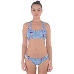 Japanese Ramen Sushi Noodles Rice Bowl Food Pattern 2 Cross Back Hipster Bikini Set by DinzDas