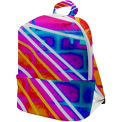 Pop Art Neon Wall Zip Up Backpack by essentialimage365