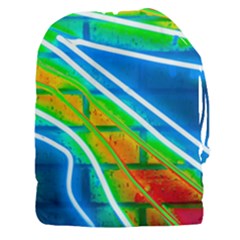 Pop Art Neon Wall Drawstring Pouch (3xl) by essentialimage365