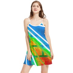 Pop Art Neon Wall Summer Frill Dress by essentialimage365