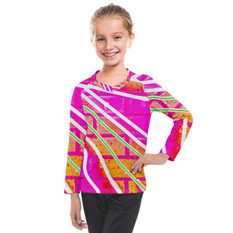 Pop Art Neon Wall Kids  Long Mesh Tee by essentialimage365