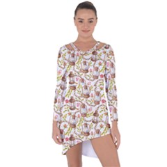 Latterns Pattern Asymmetric Cut-out Shift Dress by designsbymallika
