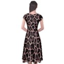 Realistic Leopard fur pattern, brown, black spots Cap Sleeve Wrap Front Dress View2