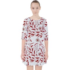 Folk Flowers Art Pattern Floral Abstract Surface Design  Seamless Pattern Pocket Dress by Eskimos