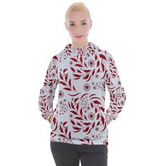 Folk Flowers Art Pattern Floral Abstract Surface Design  Seamless Pattern Women s Hooded Pullover by Eskimos