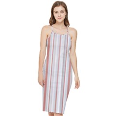 Salmon And Grey Linear Design Bodycon Cross Back Summer Dress by dflcprintsclothing