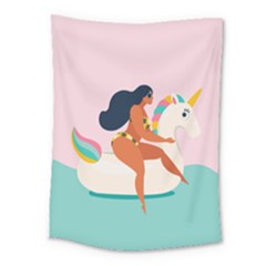 Unicorn Swimming Medium Tapestry by walala