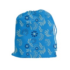 Folk Flowers Art Pattern Floral  Surface Design  Seamless Pattern Drawstring Pouch (xl) by Eskimos