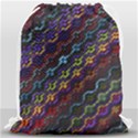 Dark Multicolored Mosaic Pattern Drawstring Bag (Large) View1