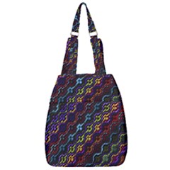 Dark Multicolored Mosaic Pattern Center Zip Backpack by dflcprintsclothing