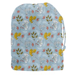 Blue Florals Drawstring Pouch (3xl) by designsbymallika