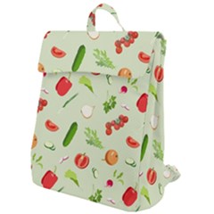 Seamless Pattern With Vegetables  Delicious Vegetables Flap Top Backpack by SychEva