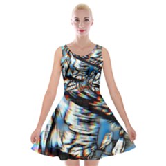 Rainbow Vortex Velvet Skater Dress by MRNStudios