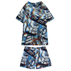 Rainbow Vortex Kids  Swim Tee And Shorts Set by MRNStudios