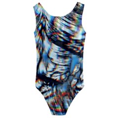 Rainbow Vortex Kids  Cut-out Back One Piece Swimsuit by MRNStudios