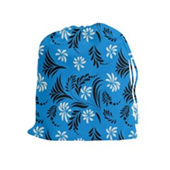 Folk Flowers Art Pattern Floral  Surface Design  Seamless Pattern Drawstring Pouch (xl) by Eskimos
