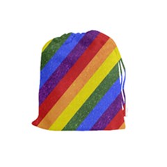 Lgbt Pride Motif Flag Pattern 1 Drawstring Pouch (large) by dflcprintsclothing